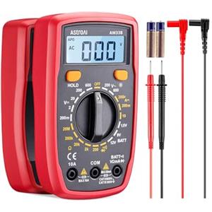 AstroAI Tester Elettricista, Multimetro Digitale Professionale, Voltmetro | Tester Professionale, Misuratore di Corrente DC, Tensione AC/DC, Resistenza, Continuità e Test Diodi, Nero
