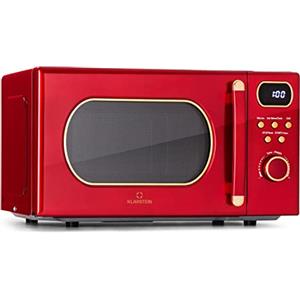 Klarstein Forno Microonde Vintage 800w, Microonde Combinato con Grill, Forno 20 Litri con Piastra di Sbrinamento, Fornetto Smart LED, Programmi Automatici, 5 Livelli di Potenza