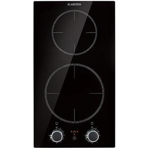Klarstein Piano Cottura Elettrico Vetroceramica, Piano Cottura Elettrico 2 Fuochi Moderno, Piano Cottura Elettrico 2 Piastre 2900W Integrato, Piano Cottura Vetroceramica Elettrico Touch con Timer