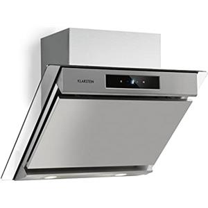 Klarstein Balzac cappa senza cupola - cappa da parete silenziosa, ricircolo & espulsione, illuminazione LED, filtro antigrasso, classe energetica A, 604 m³/h, tipo Balzac Silent, 60 cm