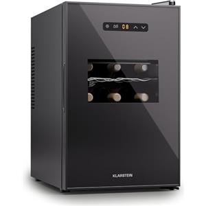 KLARSTEIN cantinetta vino a 1 zona a posizionamento libero, piccolo frigo per bevande, piccolo frigo per vino, piccola cantinetta vino con sportello di vetro, frigorifero per bottiglie