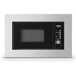 Klarstein Verosteel Microonde da Incasso con Grill - 20L, 700W Microonde & 800W Grill, 8 Programmi, Touch, Acciaio Inox, Forno Incasso, Acciaio inossidabile