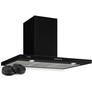 Klarstein Limelight Cappa Aspirante 90 cm, Cappa a Parete in Acciaio Inox, 3 Velocità, 640 m³/h, Display Digitale, Illuminazione LED, 64 dB, Aspirante & Filtrante, Nero
