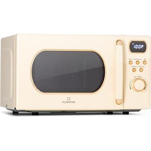 Klarstein Forno Microonde Vintage 800w, Microonde Combinato con Grill, Forno 20 Litri con Piastra di Sbrinamento, Fornetto Smart LED, Programmi Automatici, 5 Livelli di Potenza