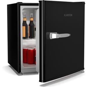 KLARSTEIN Irene - Frigorifero Piccolo da 46L, Silenzioso: 37 dB, Termostato Regolabile, Mini Frigo da Camera & Ufficio, Design Rétro, Nero