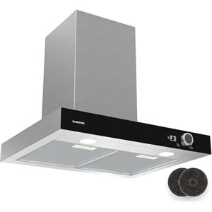 Klarstein AirNova - Cappa da Cucina da 60cm, Cappa Aspirante a Parete, 620 m³/ora, Efficienza Energetica A++, LED: 6500K, Silenziosa: 68 dB, Acciaio Inox, Ricircolo & Scarico