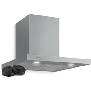 Klarstein Limelight Cappa Aspirante 60 cm, Cappa a Parete in Acciaio Inox, 3 Velocità, 640 m³/h, Display Digitale, Illuminazione LED, 64 dB, Aspirante & Filtrante, Argento