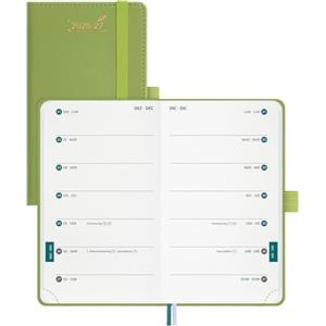 BEZEND Agenda 2026 2027 Settimanale Tascabile A6 con Doppio Orario - | 18 Mesi (Lug.26-Dic.27) Diario Scuola Piccola 15,5 x 9 cm per Lavoro e Vita, Copertina Rigida in Pelle PU - Frutta Verde