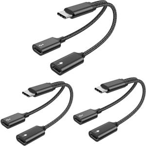MOGOOD USB C Splitter 60W Sdoppiatore Cavo Ricarica USB C 1 Pezzi | Splitter Cavo C Adattatore USB C Doppio 2 in 1 per iPhone 17 Macbook Laptop Tablet Cuffie Telefono Tastiera Mouse Stampante