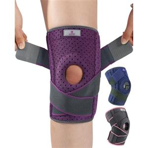 ABYON Ginocchiera Ortopedica, Regolabile Tutore Ginocchio con Stabilizzatori Laterali Rotulea Supporto Sportiva per Uomo e Donne Legamenti Rotula Menisco Artrite (4XL/5XL)