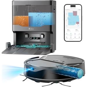 Lefant M210 Omni Robot Aspirapolvere Lavapavimenti con Rullo 20000Pa Anti Groviglio, Aspirapolvere Robot con Lavaggio ad Acqua Pulita, Contenitore 800ml, Ultra Sottile 85mm per Peli Animali, Grigio