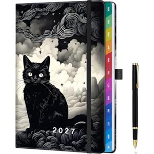 HwxBen Agenda Settimanale 2027 A5 - Agenda 12 Mesi (Gennaio-Dicembre 2027) | Vista Settimanale e Mensile, Carta 100 GSM, Copertina Rigida, Porta Penna, 2 Segnalibri, Tasca Interna