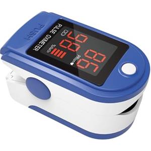 FERRUCCI COMFORT Pulsossimetro Saturimetro da Dito Professionale | Misurazione Ossigeno nel Sangue e Frequenza Cardiaca, Display LED, Grafico a Barre, Spegnimento Automatico