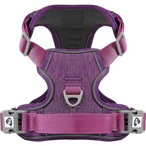 COMSLE Pettorina Cane Taglia Grande Media Piccola, Riflettente Pettorina Anti Tiro per Cani Regolabile con Doppio Anello, Imbracatura Cani Traspirante, Viola, L