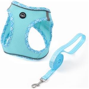 COMSLE Pettorina Cane Taglia Piccola, Morbida Imbottitura Pettorine per Cani con Guinzaglio Comodo, Riflettente Traspirante Pettorina Chihuahua per Passeggiate Corsa, Blu Chiaro, XS