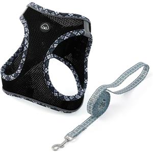 COMSLE Pettorina Cane Taglia Piccola, Morbida Imbottitura Pettorine per Cani con Guinzaglio Comodo, Riflettente Traspirante Pettorina Chihuahua per Passeggiate Corsa, Nero, M