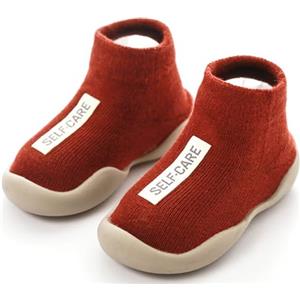 Aggroot Scarpe Neonato Scarpine Calzino per Bambini Scarpe per Primi Passi Infanzia 0-18 Mesi Scarpe Bambino Bambina con Suola in Gomma Antiscivolo