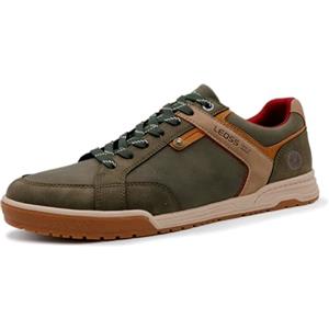 LEOSS ORIGINAL Scarpe da Ginnastica Uomo Sneaker con Lacci Scarpe da Città Scarpe da Escursionismo Casual Scarpe da Walking in Pelle Sportive