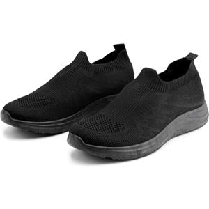 JOMIX Scarpe Slip On Donna Traspiranti in Maglia Elasticizzata Sneakers Casual Senza Lacci per Camminare Tempo Libero Viaggio Lavoro Leggere con Soletta Memoria Morbida Comoda