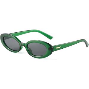 LJCZKA Occhiali da Sole Donna Ovali Vintage Uomo, Occhiali da Sole Retrò Piccoli Ovali Occhiali alla Moda con Protezione UV400