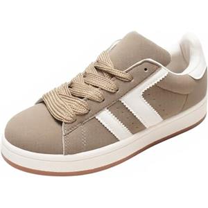 JOMIX Sneakers Donna Basse Scarpe Casual Sportive Platform Vintage | Scarpe da Ginnastica in basse, suola PVC da 3cm e lacci larghi, comode per camminare e uso quotidiano