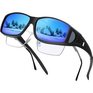 Farrobor Sovraocchiali da Sole Occhiali da Sole da Uomo Polarizzati Occhiali da Sole Protezione Laterale per Uomo Donna Guida Sportivi Protezione UV400 0311