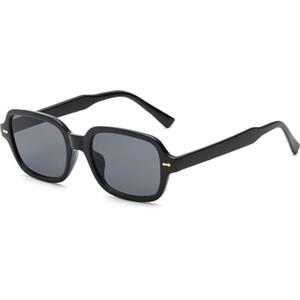 LJCZKA Occhiali da Sole Retro Rettangolari per Donna Uomo, Occhiali Quadrati Vintage Moda Protezione UV400