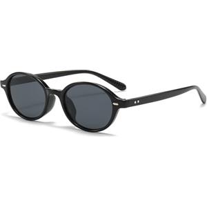 LJCZKA Retrò Occhiali da Sole Ovali da Donna Uomo Vintage Occhiali da Sole Rotondi Occhiali alla Moda Anni 90 con Protezione UV400