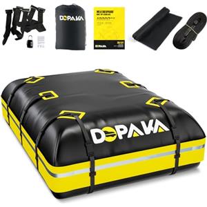 Dopaka Borsa Tetto Auto, 594L Grande Box da Tetto per Auto Impermeabile Borsa Tetto Auto, Pieghevole Borsa Tetto 21 Piedi Cubici, Include tappetino antiscivolo+6 cinghie rinforzate+serratura