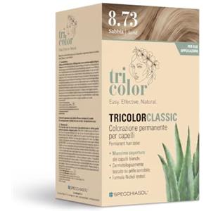 Specchiasol Tricolor Tinta per Capelli 2 applicazioni | Colore Capelli Senza Ammoniaca Permanente con Estratti Vegetali | Copertura Eccellente Dei Bianchi | Tinta Sabbia 8.73