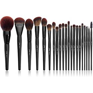 Jessup Set pennelli trucco professionale vegan viso occhi 21pz T271 | Set pennelli trucco nero, texture effetto scoiattolo, effetto aerografo, fondotinta e ombretto, uso quotidiano professionale