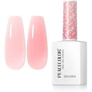 PEACECOLOR Smalto Gel per Unghie 16ml Gelatina Rosa Nudo Removibile per Immersione, per Nail Art Casa e Salone