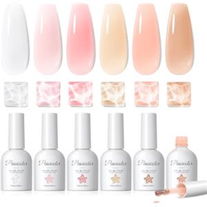 PEACECOLOR Builder Nail Gel 10ML, Bianco Latte Rosa Nude Gel Costruttore Smalto Semipermanente Unghie, Estensione, Rinforzo e Ricostruzione Delle Unghie, Smalto UV/LED Nail Art