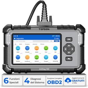 TOPDON AD500 OBD2 Diagnostica Auto per 4 sistemi motore ABS SRS cambio | 6 Funzioni Speciali, Reset Olio/ETS/SAS/TPMS/BMS/Freno, Strumento di diagnostica auto,Aggiornamento 0 a vita