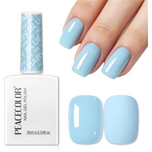 PEACECOLOR Smalto Gel per Unghie, Effetto Blu Adatto ai Principianti, 16ml