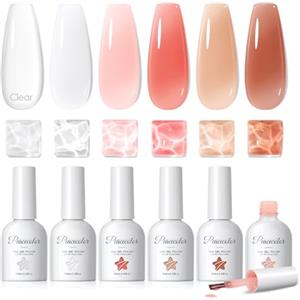 PEACECOLOR Builder Nail Gel 10ML, Bianco Latte Rosa Trasparente Gel Costruttore Smalto Semipermanente Unghie, Estensione, Rinforzo e Ricostruzione Delle Unghie, Smalto Unghie Lunga Durata