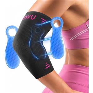 AOOWU Tutore Epicondilite Gomito, Tutore Gomito Sportiva con 2 Cuscinetti di Compressione, Gomitiera per del Tennista e Golfista, per Epicondilite, Tendinite, Unisex Uomo Donna (XL)