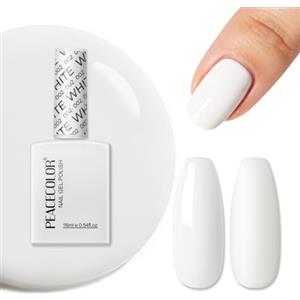PEACECOLOR Smalto Gel U V/LED 16ml, Smalto Bianco Removibile per Immersione Adatto per Salone e Uso Domestico