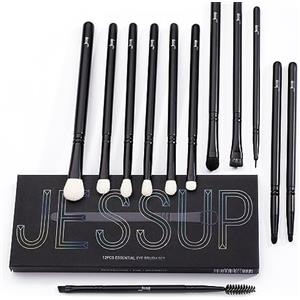 Jessup Set pennelli occhi professionale fibre miste naturale sintetico T322 | Ultra morbido, lavorazione artigianale, applicazione colore precisa, sfumatura uniforme per eyeliner e sopracciglia