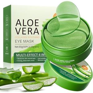 AONAT Patch Occhi Idratanti con Aloe Vera e Collagene, 60 Pezzi Maschera Occhiaie e Borse Effetto Defaticante, Trattamento Contorno Occhi Antirughe per Uomo e Donna, Patch Idrogel per Rughe e Linee Sottili