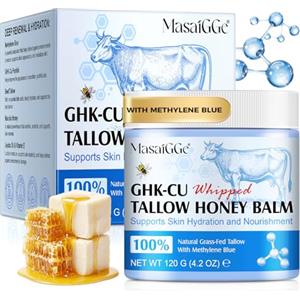 SHEBYOKE Ghk-cu Peptide Tallow Cream, 120g Copper Peptides Beef Tallow Face Cream, Crema per la pelle al sego, Crema di riparazione profonda