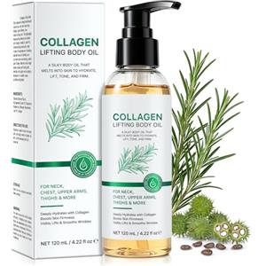 SHEBYOKE Collagene Lifting Body Oil, 120ml Collagene olio corpo liftante, Olio corporeo per la pelle stretta, riduce le linee sottili, solleva la pelle pendente, aumenta la lucentezza della pelle (1PC)