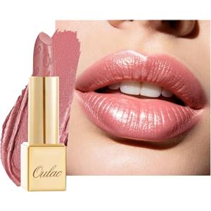 Oulac Rossetto Metallizzato Lucido Rosa, Rossetti Glitter Senza Profumo, Perlato e Brillante, Colore Intenso Lunga Durata, Formula Idratante Nutre le Labbra, Vegan & Senza Glutine, 13 Baby Angel