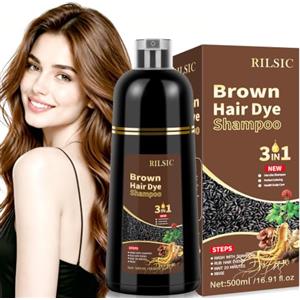 JELMOK 500ML Shampoo Colorante 3-in-1, Hair Dye Shampoo Coprire i Capelli Bianchi | Hair Color Shampoo, Naturale Colore, Shampoo Colorante Capelli Istantaneo, Tintura Capelli per Donna Uomo Capelli Grigi
