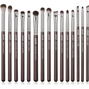 Jessup Set pennelli occhi 15pz professionale eyeliner trucco occhi T499 | Pennello occhi professionale, fibre vegane ultra morbide, sfumatura uniforme, applicazione precisa e profondità