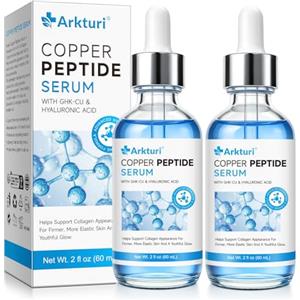 SHEBYOKE Ghk-Cu Peptide Serum, 60ml GHK-CU Siero Antirughe, anti-età, anti-invecchiamento, Siero viso con acido ialuronico e peptidi - per pelli mature, idratante, rivitalizzare la pelle (2PC, 60ML)