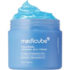 medicube Jelly Cream with Hyaluronic Acid | Crema Idratante Quotidiana, Idratazione Lunga Durata con Acido Ialuronico, Ceramidi & Peptidi, Aiuta Equilibrio Pelle, 50ml
