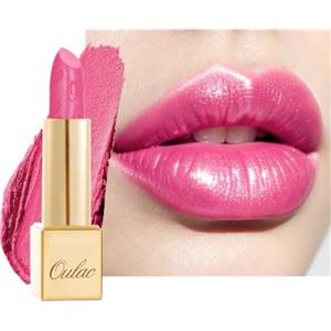 Oulac Rossetto Metallizzato Lucido Rosa, Rossetti Glitter Senza Profumo, Perlato e Brillante, Colore Intenso Lunga Durata, Formula Idratante Nutre le Labbra, Vegan & Senza Glutine, 17 Sweet Lolita
