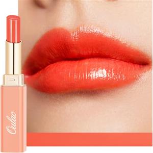 Oulac Rossetto Labbra Arancione Idratante a Tenuta Prolungata - Effetto Succoso, Applicazione Precisione, Colore Brillante, Texture Morbida，Vegan e Cruelty-free, 12 Orange Shock!