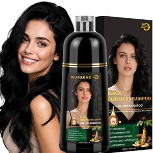JELMOK Shampoo Colorante Nero 5-in-1, Hair Dye Shampoo Coprire i Capelli Bianchi | Black Hair Color Shampoo, Naturale Colore, Shampoo Colorante Capelli Istantaneo, Tintura Capelli per Donna Uomo Capelli Grigi
